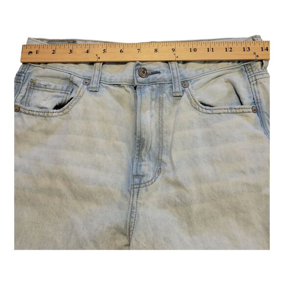American Eagle Jeans Womens Size 4 Reg Blue Mom High-Rise Distressed Casual - Picture 8 of 14